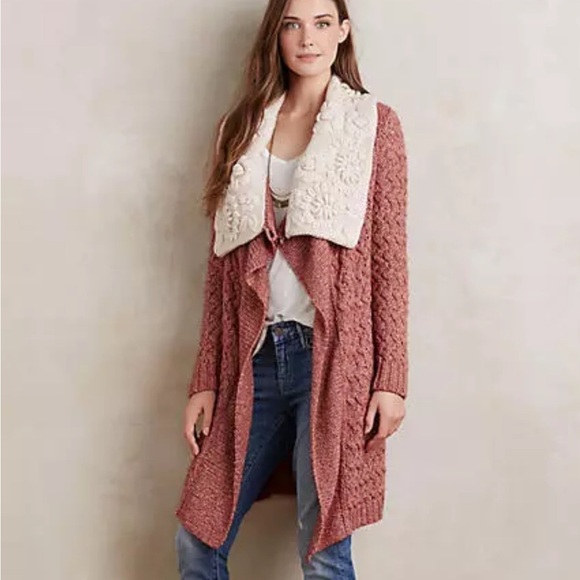 ANTHRO Knitted & Knotted Knit Cardigan Dark Orange - Picture 2 of 9